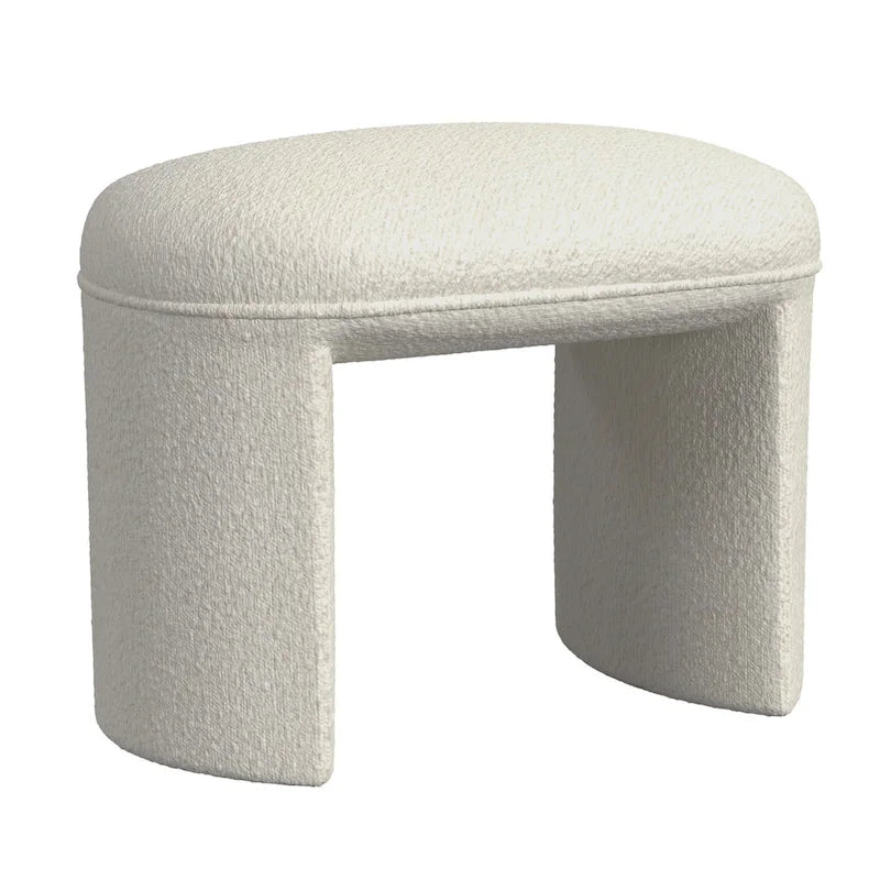 Modern Upholstered Ottoman with Boucle and Velvet Fabric Options