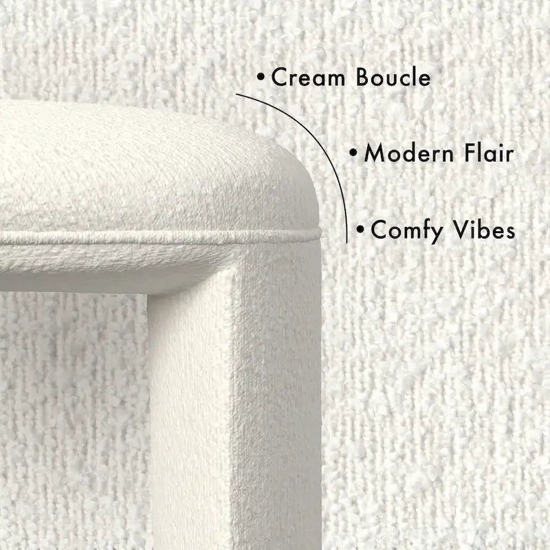 Pouf moderne rembourré avec options de tissu bouclé et velours