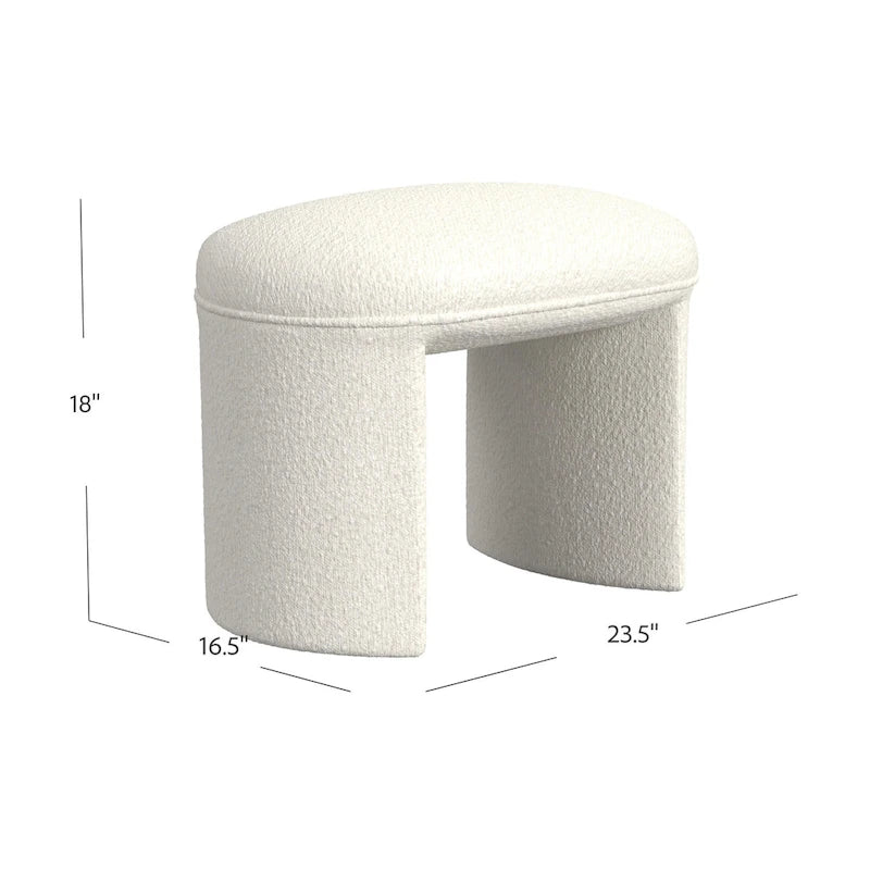 Pouf moderne rembourré avec options de tissu bouclé et velours