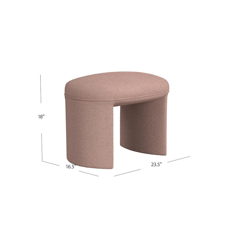 Pouf moderne rembourré avec options de tissu bouclé et velours