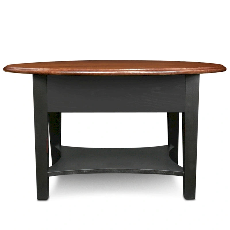 One Drawer Oval Coffee Table with Shelf