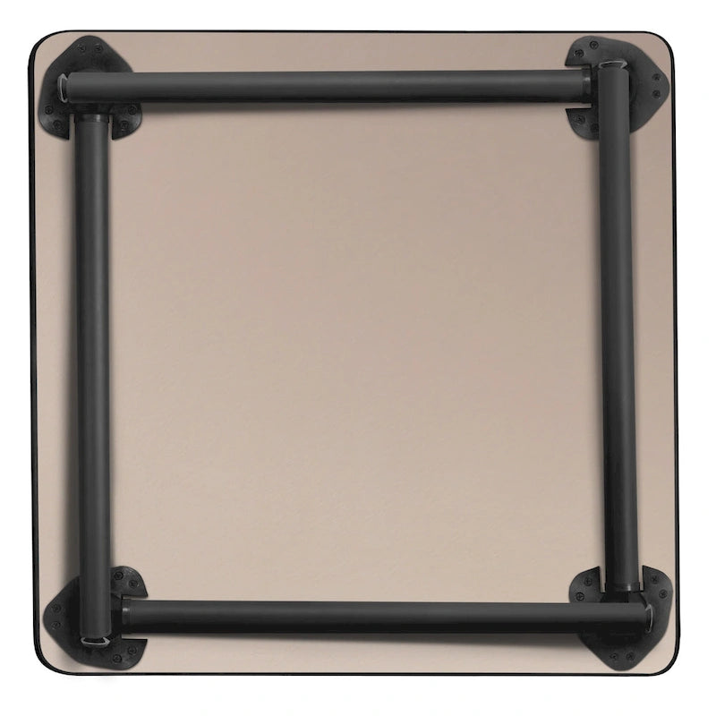 Table de réfectoire carrée pliable de 30 po avec pieds escamotables en acier