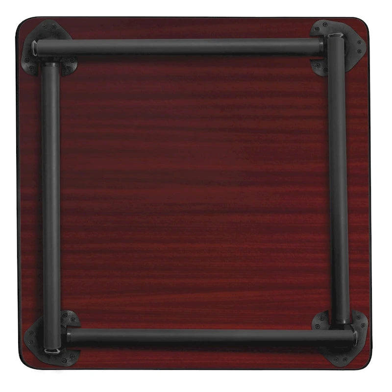 Table de réfectoire carrée pliable de 30 po avec pieds escamotables en acier