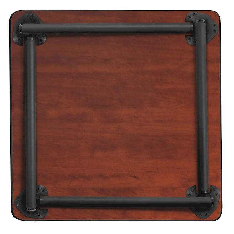Table de réfectoire carrée pliable de 30 po avec pieds escamotables en acier