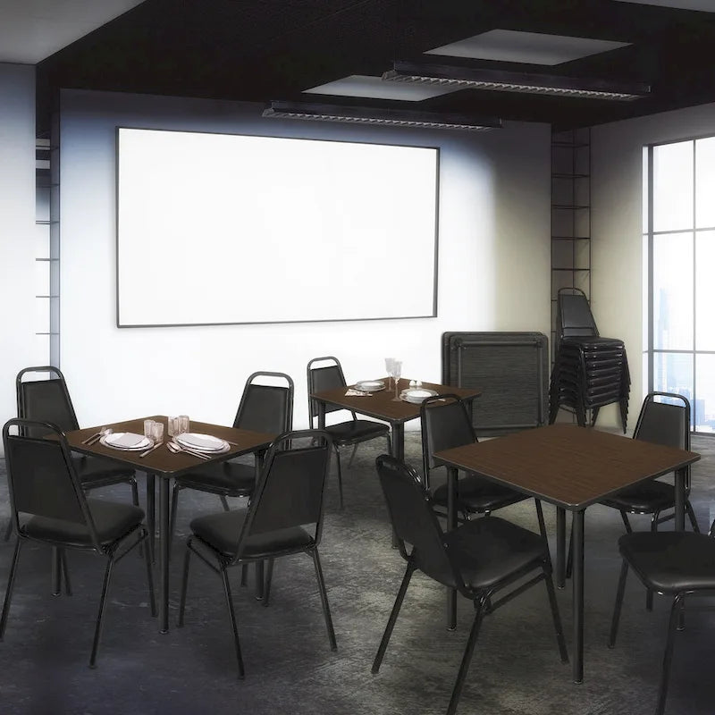Table de réfectoire carrée pliable de 30 po avec pieds escamotables en acier