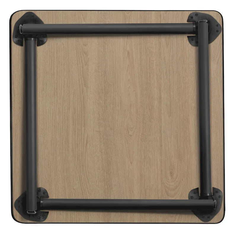 Table de réfectoire carrée pliable de 30 po avec pieds escamotables en acier