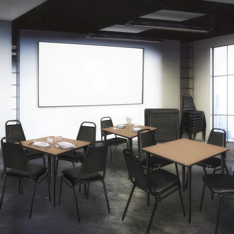 Table de réfectoire carrée pliable de 30 po avec pieds escamotables en acier