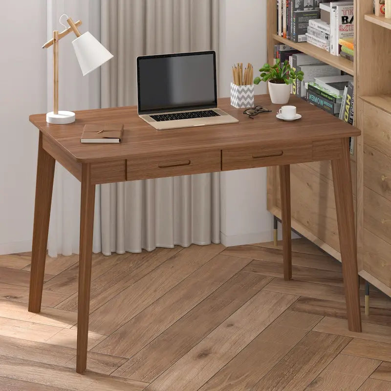 Bureau simple de 99,06 cm avec tiroirs et pieds en bois massif