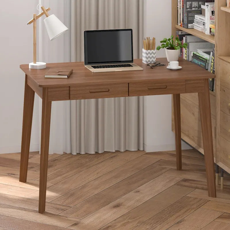 Bureau simple de 99,06 cm avec tiroirs et pieds en bois massif