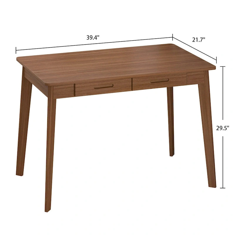 Bureau simple de 99,06 cm avec tiroirs et pieds en bois massif