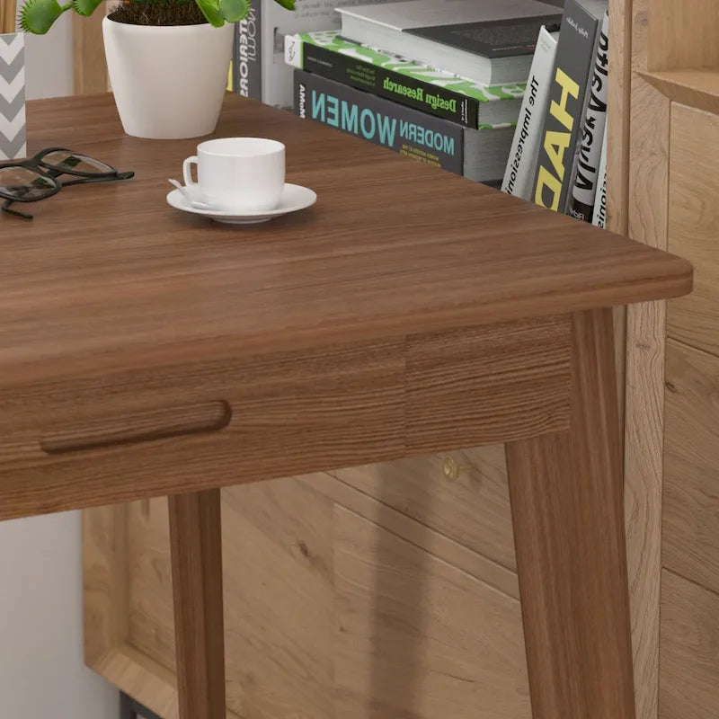 Bureau simple de 99,06 cm avec tiroirs et pieds en bois massif