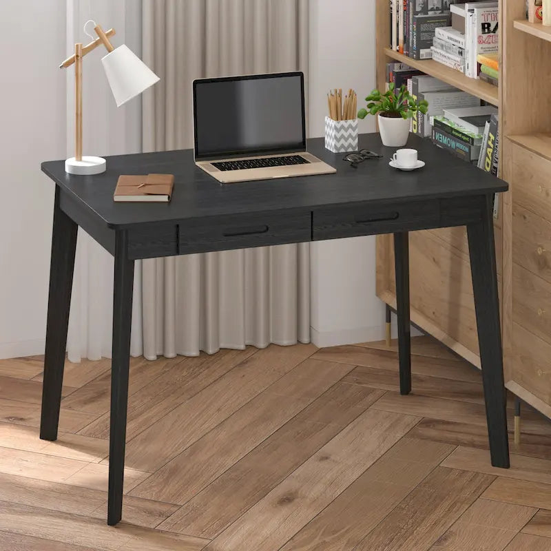 Bureau simple de 99,06 cm avec tiroirs et pieds en bois massif