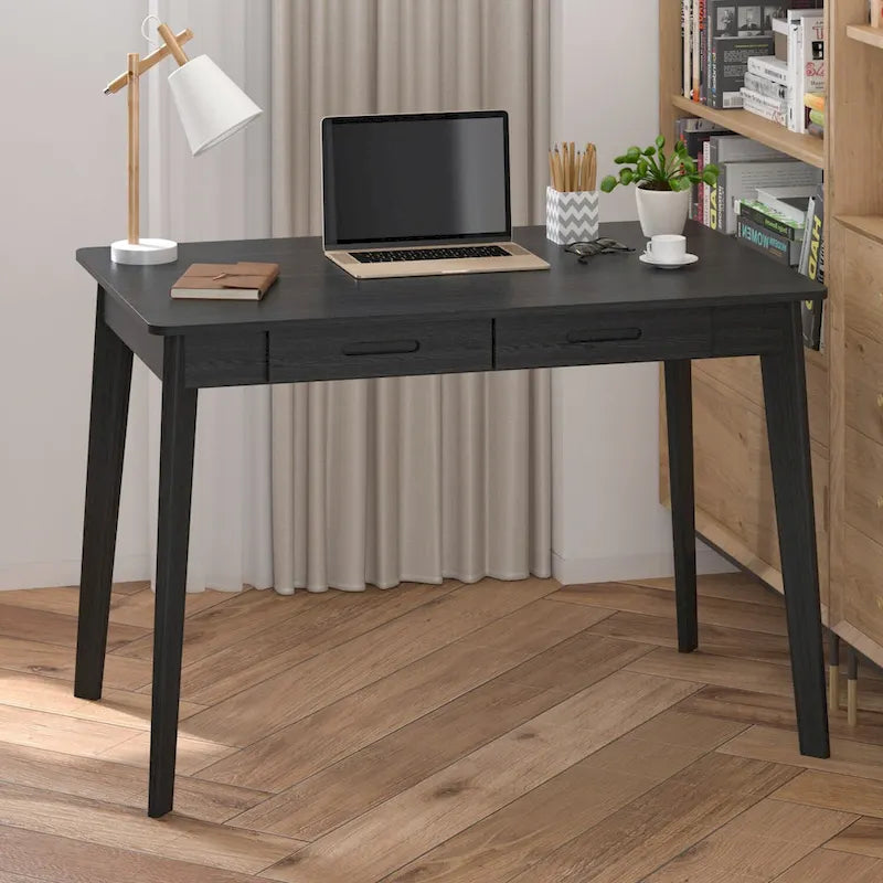 Bureau simple de 99,06 cm avec tiroirs et pieds en bois massif