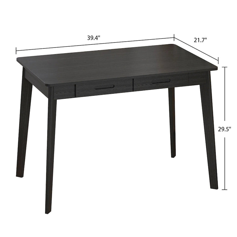 Bureau simple de 99,06 cm avec tiroirs et pieds en bois massif