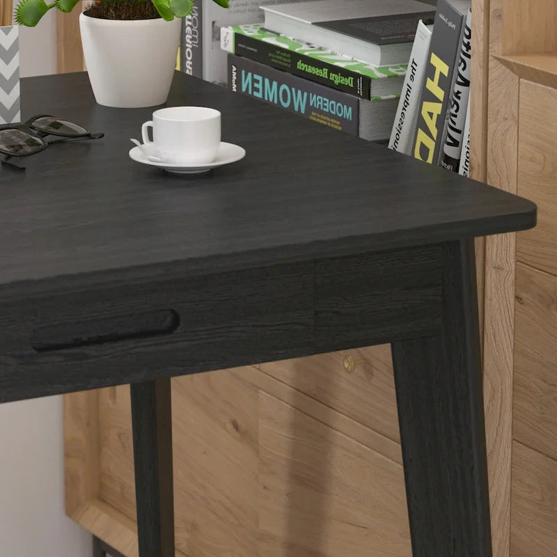 Bureau simple de 99,06 cm avec tiroirs et pieds en bois massif