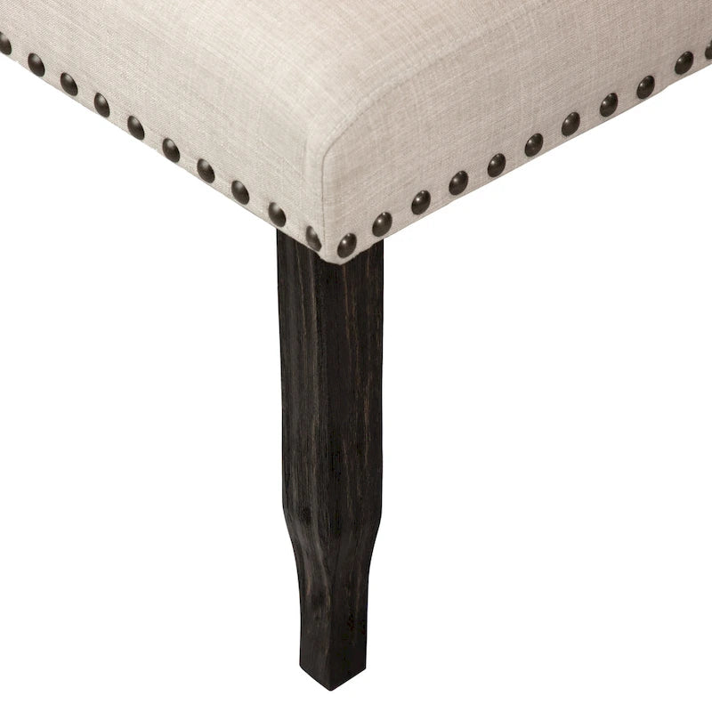 Traditional Button-Tufted Wingback Dining Chair with Nailhead Trim