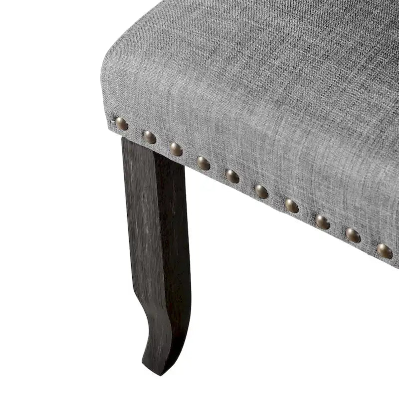 Traditional Button-Tufted Wingback Dining Chair with Nailhead Trim