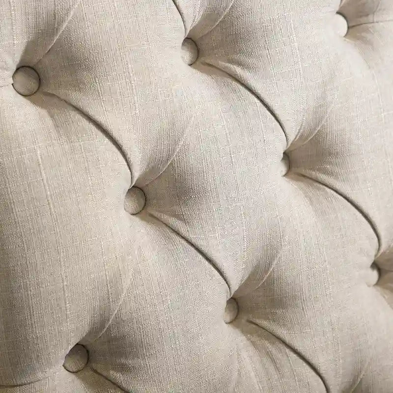 Traditional Button-Tufted Wingback Dining Chair with Nailhead Trim