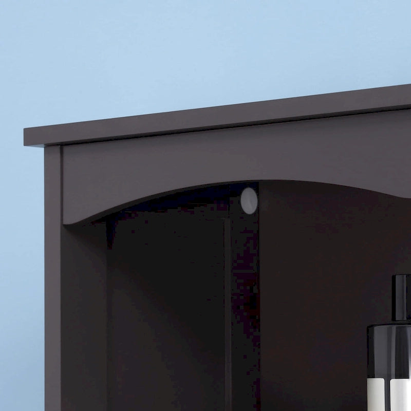 Meuble de Rangement Salle de Bain Colonne Haute Lin Autoportante avec 3 Étagères et Tiroir Marron