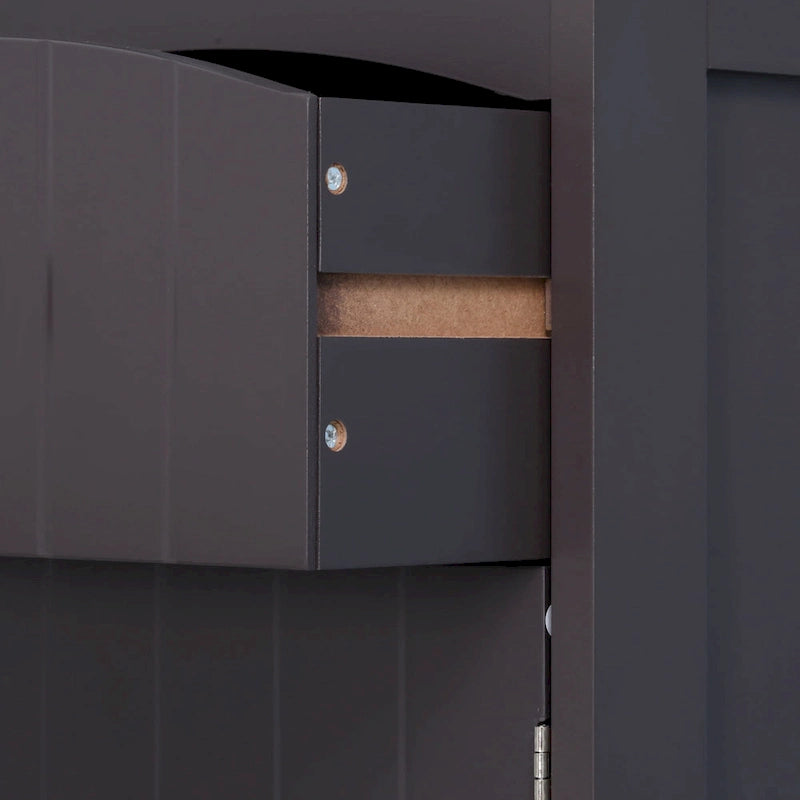 Meuble de Rangement Salle de Bain Colonne Haute Lin Autoportante avec 3 Étagères et Tiroir Marron