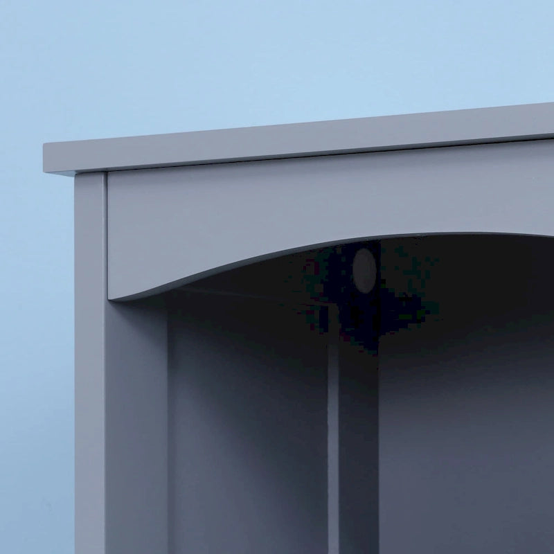 Meuble de Rangement Salle de Bain Colonne Haute Lin Autoportante avec 3 Étagères et Tiroir Marron