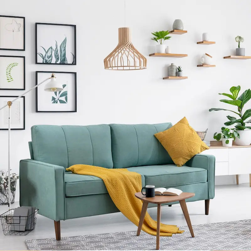 Convertible Sofa Couch with Cushioned Seat and Wooden Legs