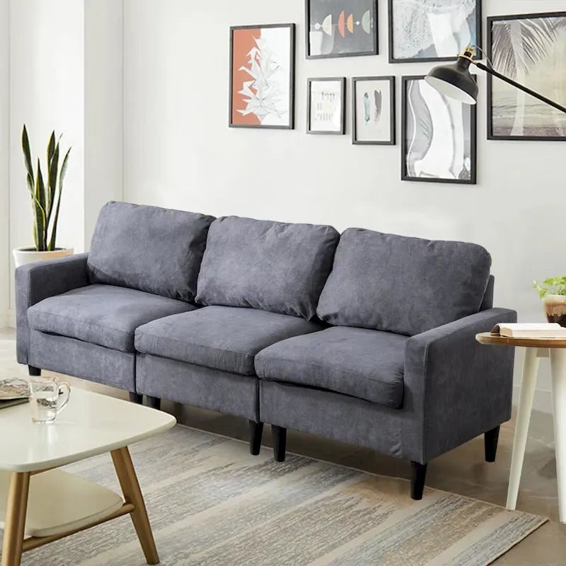 Convertible Sofa Couch with Cushioned Seat and Wooden Legs