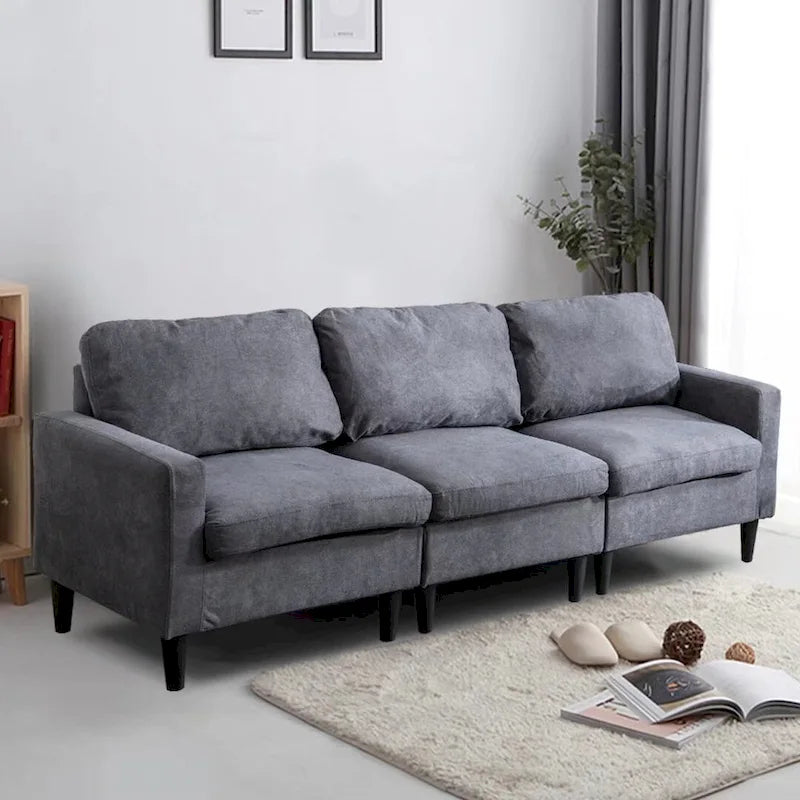 Convertible Sofa Couch with Cushioned Seat and Wooden Legs