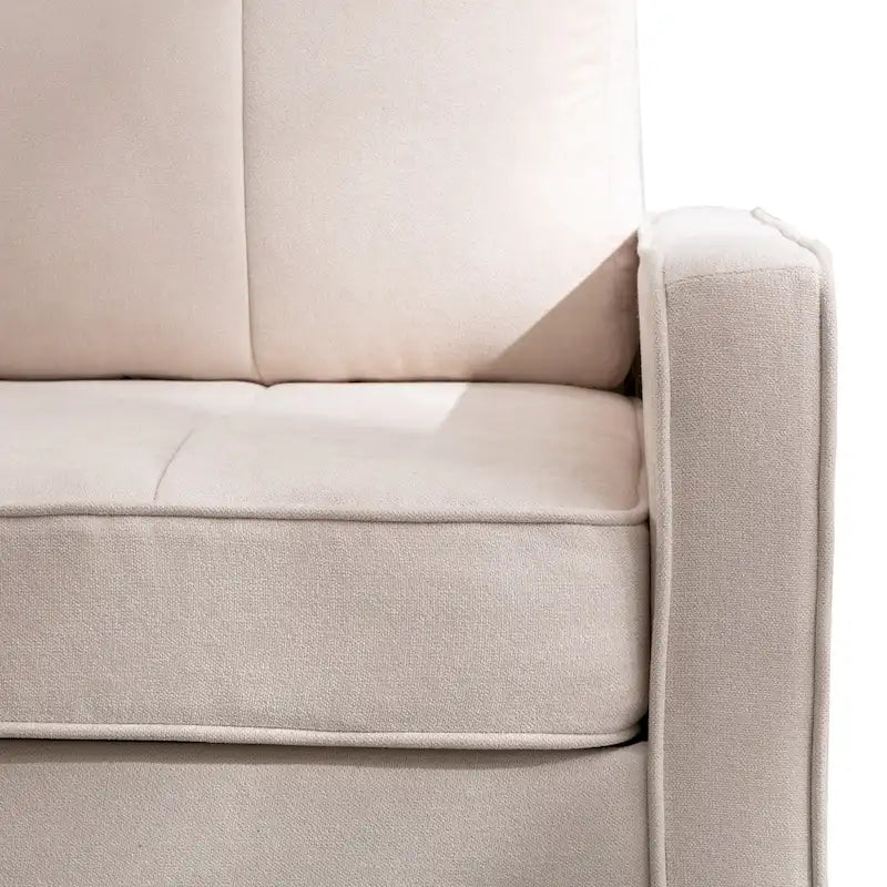 Canapé-lit convertible avec assise rembourrée et pieds en bois