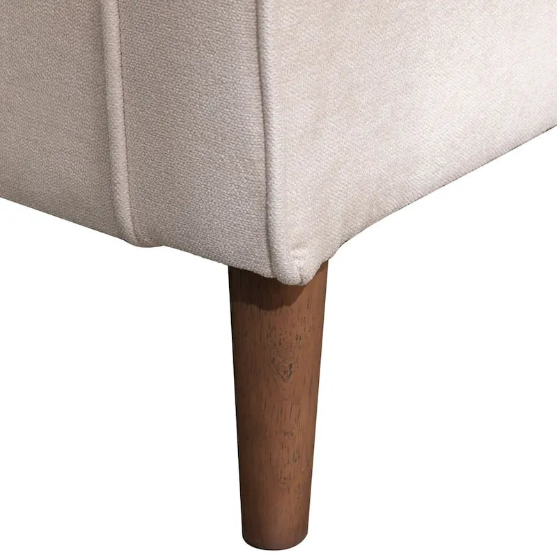 Canapé-lit convertible avec assise rembourrée et pieds en bois