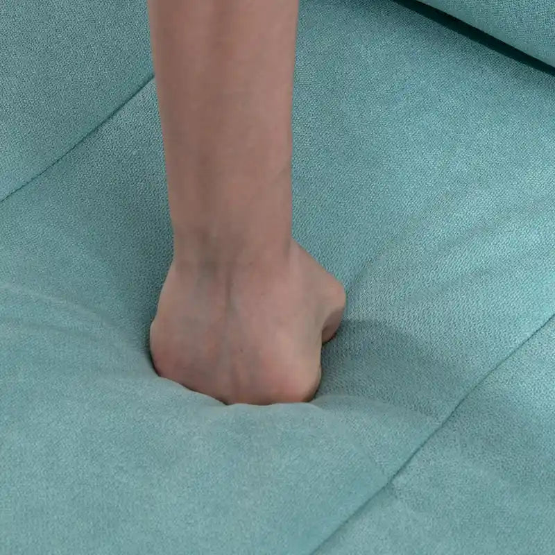 Canapé-lit convertible avec assise rembourrée et pieds en bois