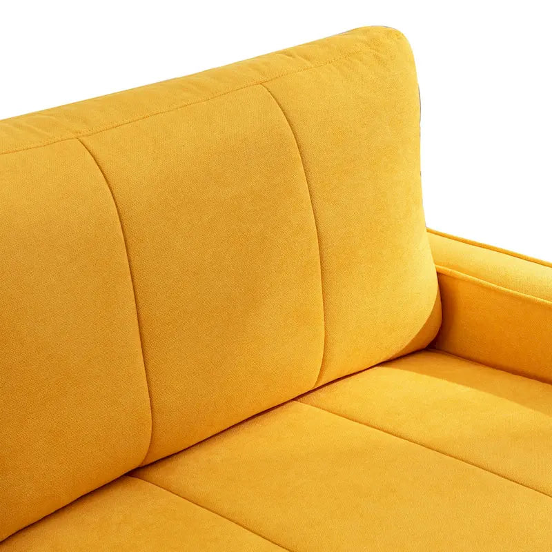 Canapé-lit convertible avec assise rembourrée et pieds en bois