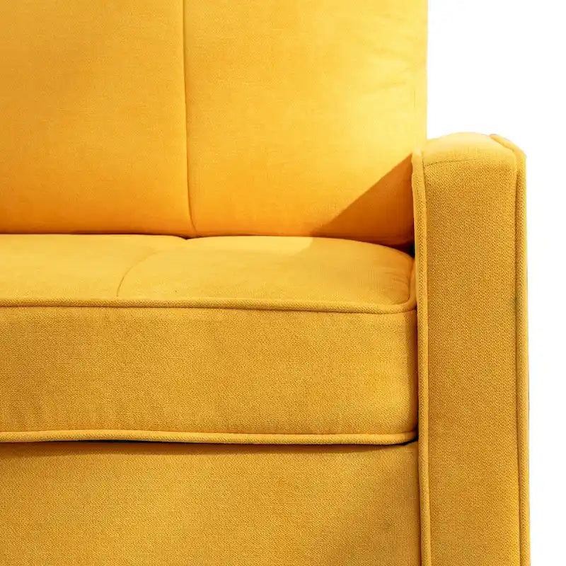 Canapé-lit convertible avec assise rembourrée et pieds en bois