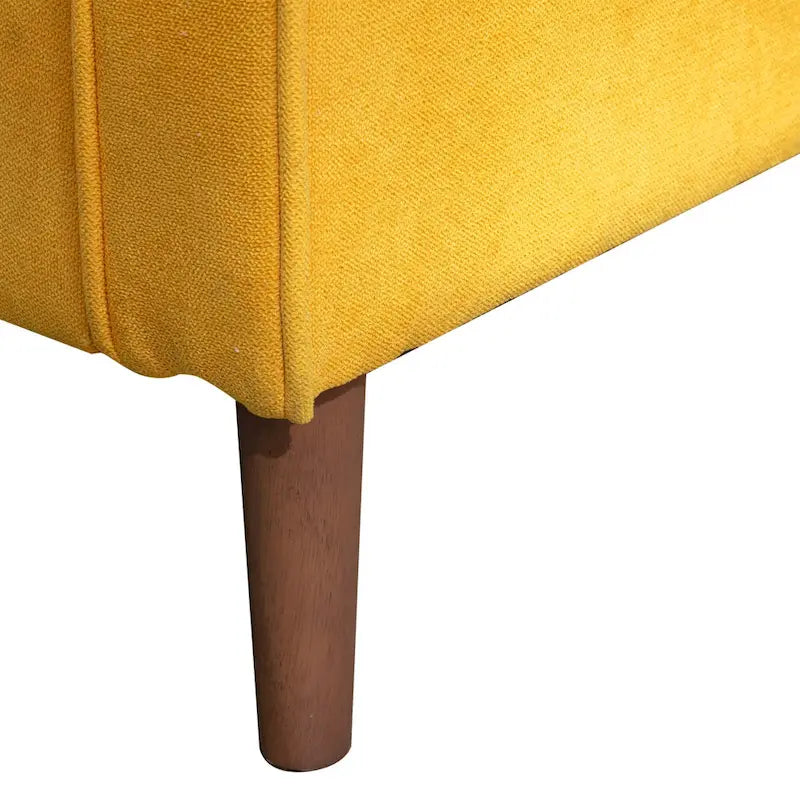 Canapé-lit convertible avec assise rembourrée et pieds en bois