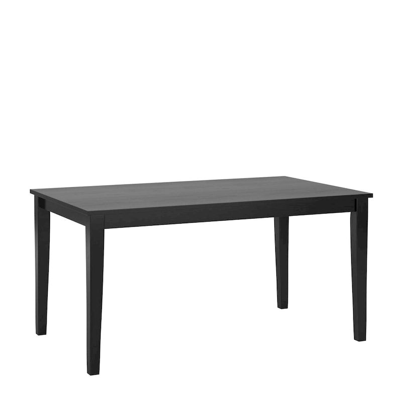 Rectangular Black Wood Dining Table with Antique Finish