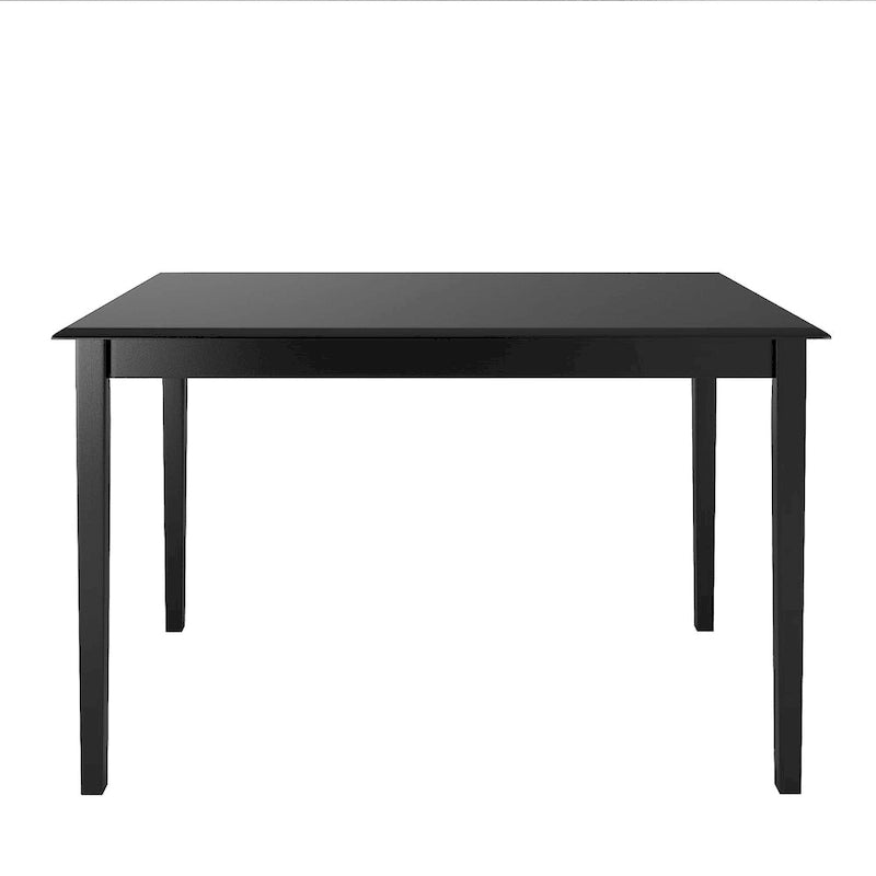 Rectangular Black Wood Dining Table with Antique Finish