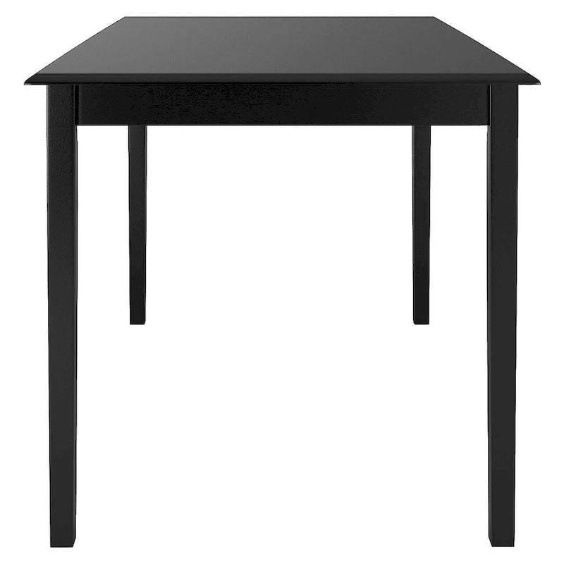 Rectangular Black Wood Dining Table with Antique Finish