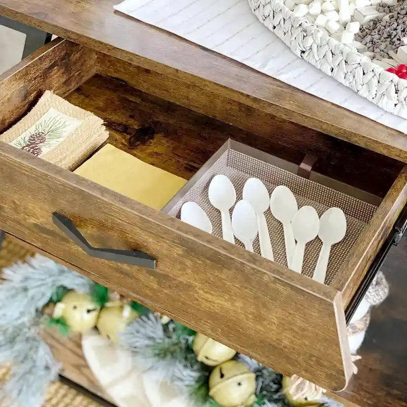 Îlot de cuisine roulant de 105,9 cm de large avec tiroir