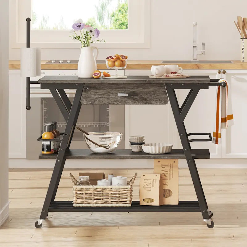 Îlot de cuisine roulant de 105,9 cm de large avec tiroir