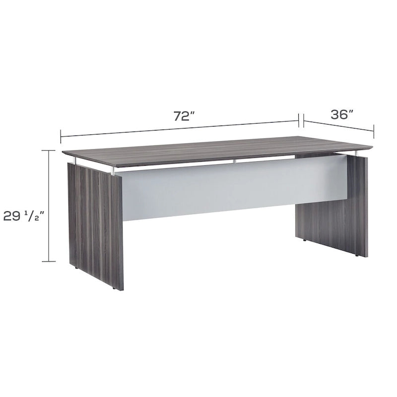 72" Floating Surface Executive Office Desk with Beveled Edge