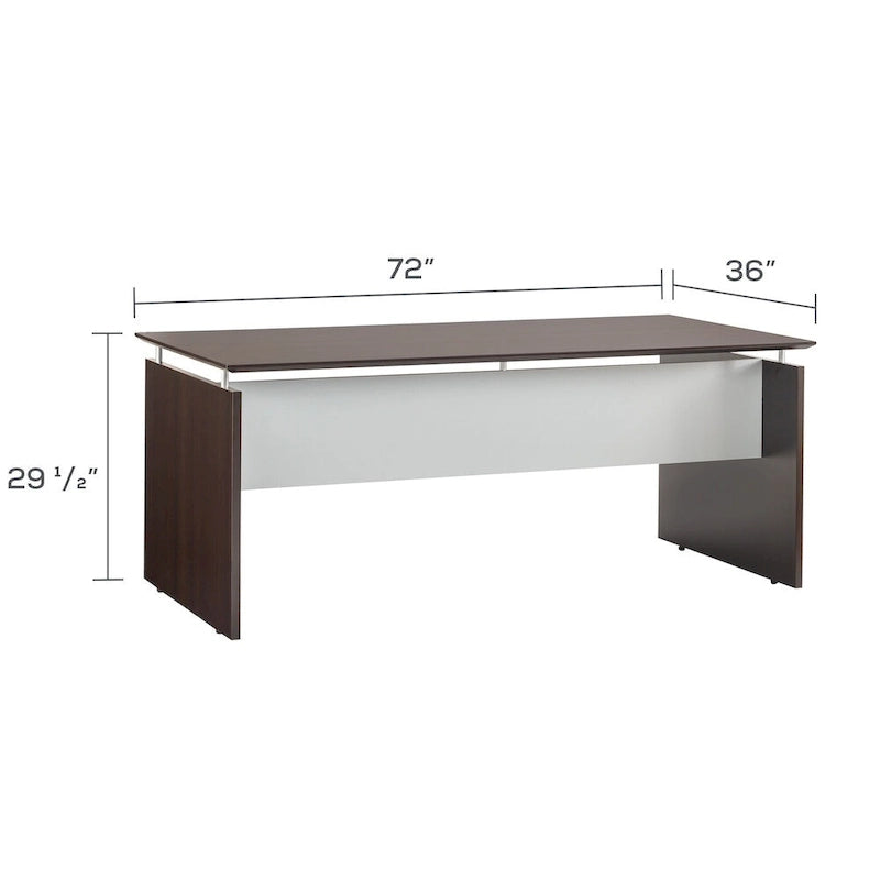 72" Floating Surface Executive Office Desk with Beveled Edge