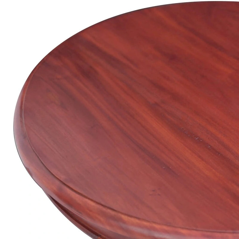 Brown Solid Mahogany Wood Side Table with Classic Finish