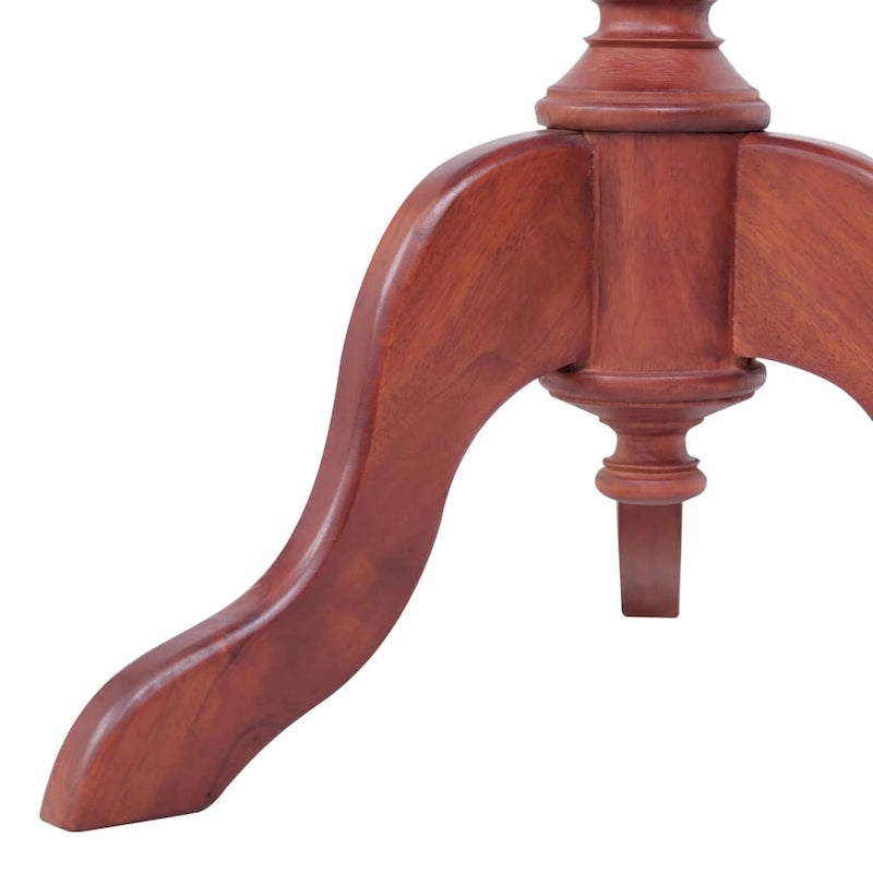 Brown Solid Mahogany Wood Side Table with Classic Finish