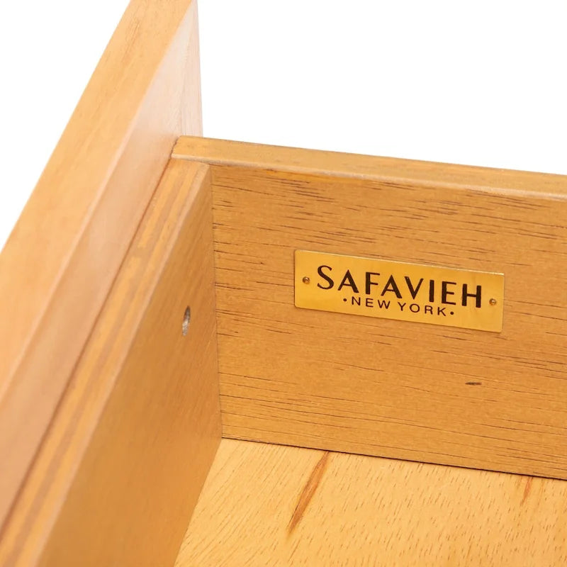 2-Drawer Rattan Console Table with Lower Shelf, Natural and Black