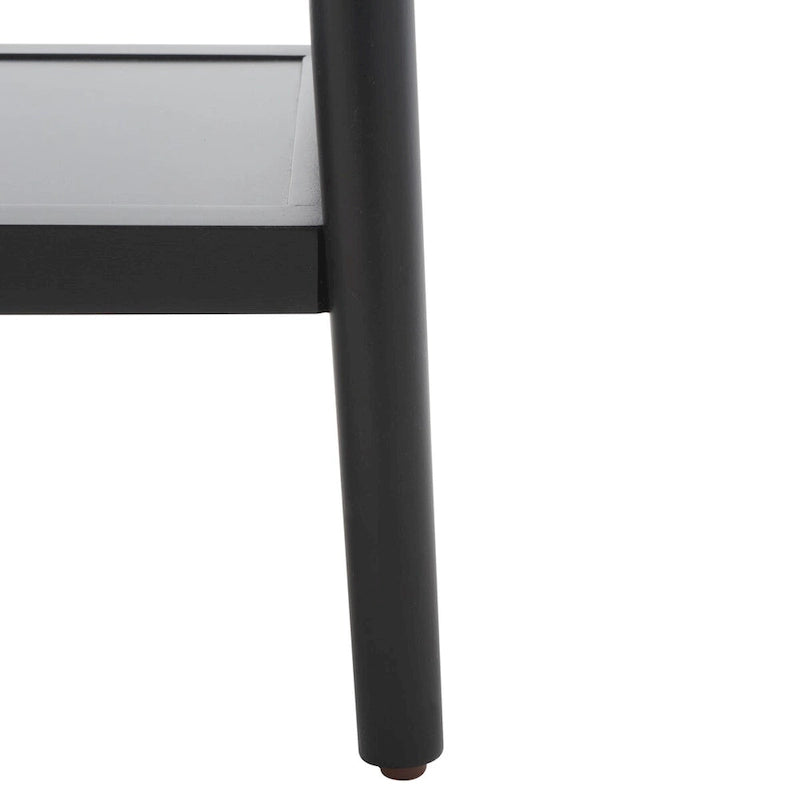 2-Drawer Rattan Console Table with Lower Shelf, Natural and Black