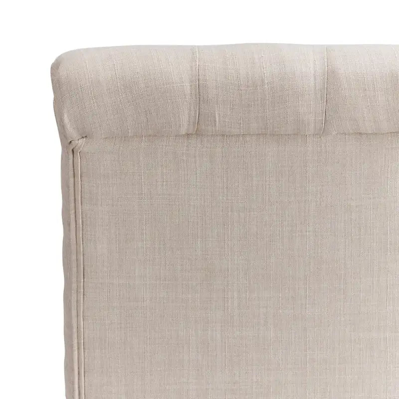 Chaise de salle à manger capitonnée en lin avec pieds gris