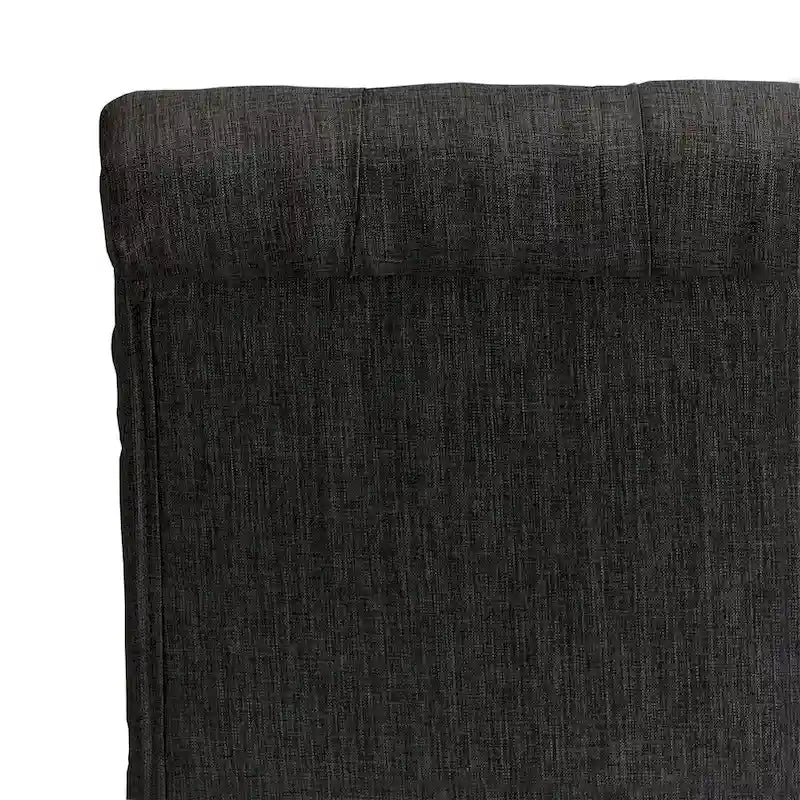 Chaise de salle à manger capitonnée en lin avec pieds gris