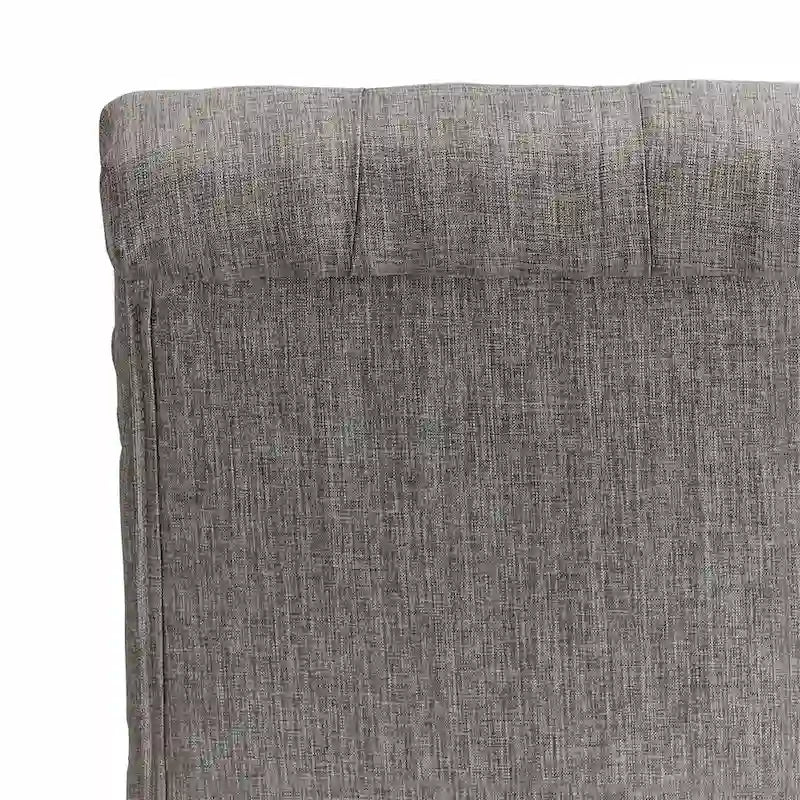 Chaise de salle à manger capitonnée en lin avec pieds gris