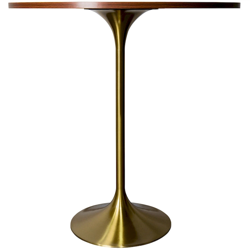Table à manger ronde de 36 pouces avec plateau en MDF et piètement central en or brossé