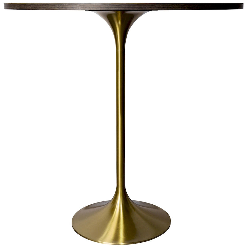Table à manger ronde de 36 pouces avec plateau en MDF et piètement central en or brossé